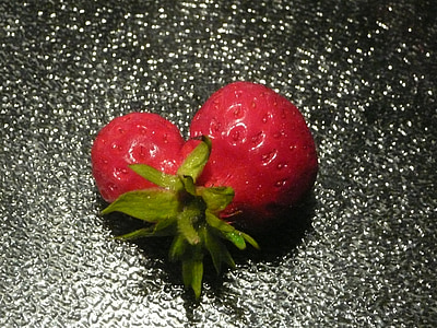 심장, 딸기, 먹으십시오, 달콤한, 사랑, 맛 있는, 레드