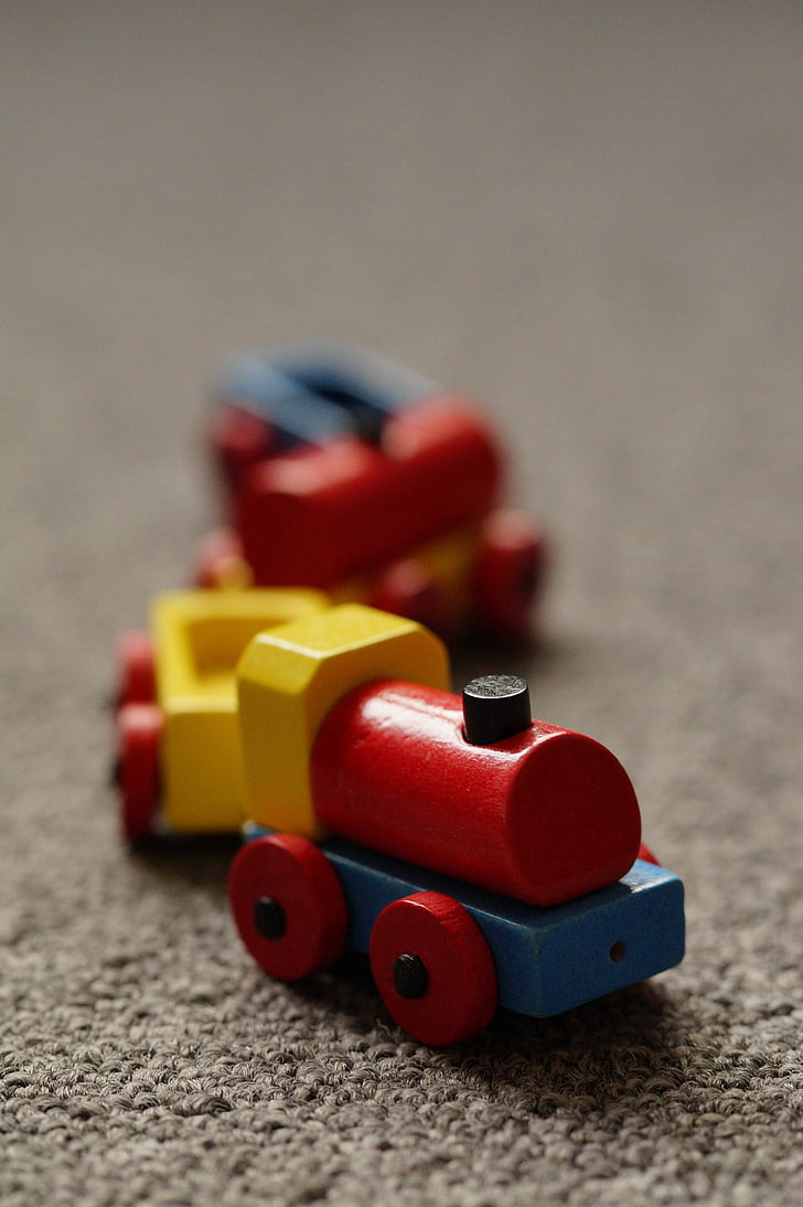 ferrocarril de, tren, locomotora, colorido, niño, niños, juguetes