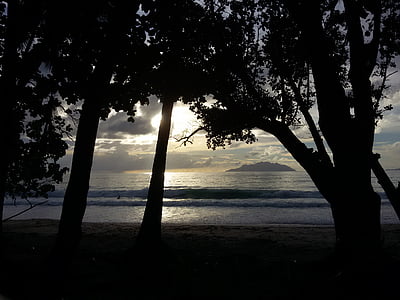 spiaggia, tramonto, Paradiso, sabbia, Viaggi, Tropical