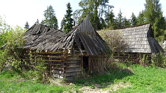 jurgów, poland, shepherd's shelters, destroyed, building, abandoned, architecture