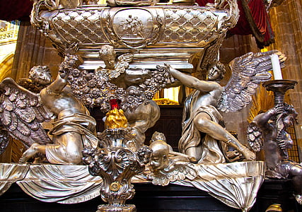 St Vitimas, Praha, religija, interjeras, sprendimo priemonės, statula, Angelai