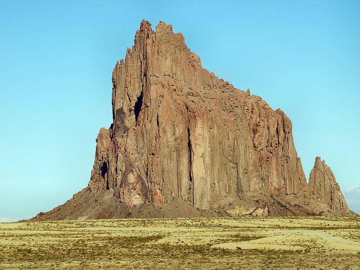 shiprock, Nou Mèxic, indis, muntanya sagrada, salvatge oest, Navajo, desert de