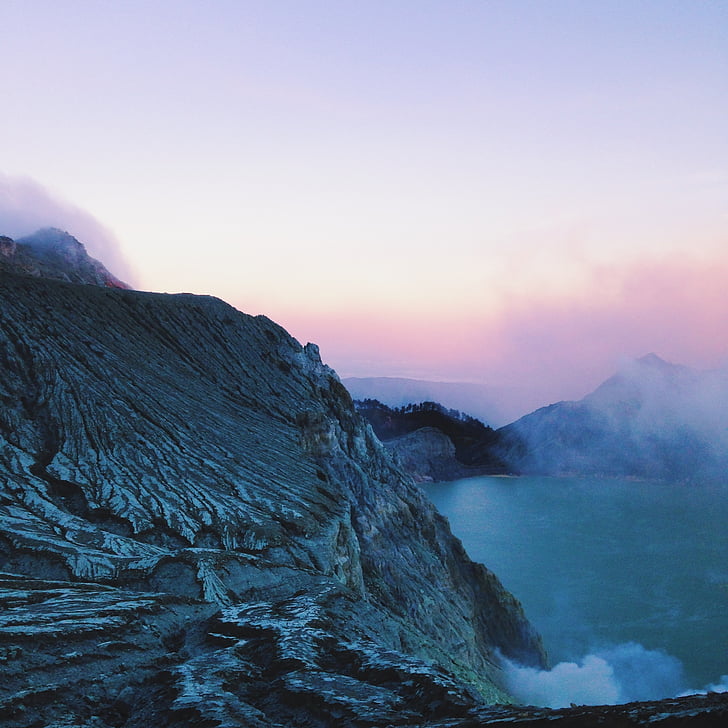 Java, vulkán, tó, kráter, utazás