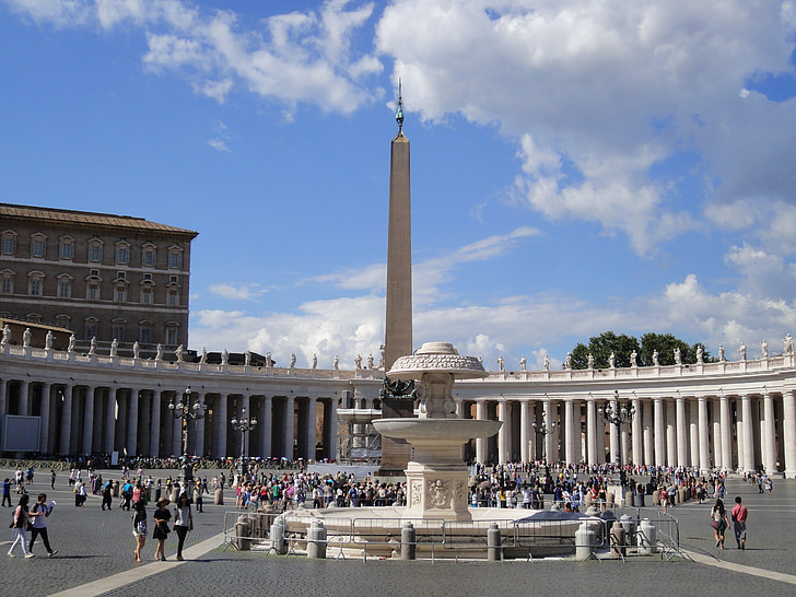 Площа Святого Петра, Рим, літо, Італія, Ватикан, Архітектура, простір
