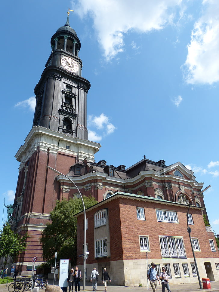 Hamburg, kyrkan, den huvudsakliga kyrkan, St michaelis, Michel, St michael, landmärke