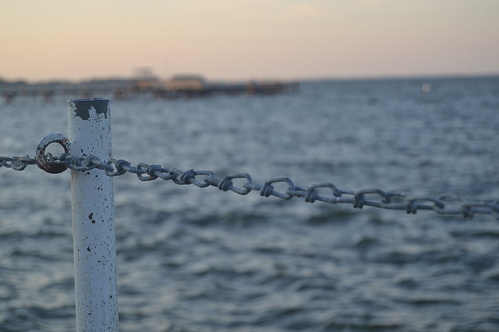 chain, barrier, sea, baltic sea, nature, landscape, water