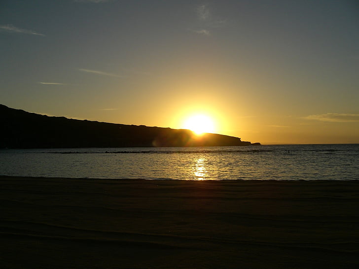 lever du soleil, Hawaii, été, Dim, Bonjour, vacances, coucher de soleil