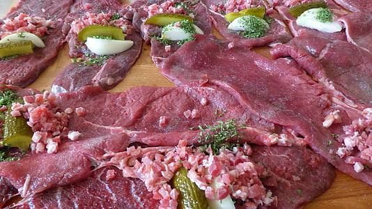 nấu ăn, thịt, công thức, thịt bò roulades, thịt bò, hoạt động, chuẩn bị