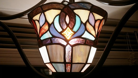 mosaic, lamp, pattern, light, illumination, style, glow