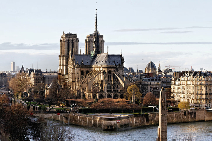 Notre dame Paris, seine, Katedral, agama, Menara, arsitektur, Katolik