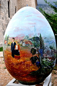 huevo de Pascua, grandes, pintado, Orebic, Croacia, Semana Santa, vacaciones