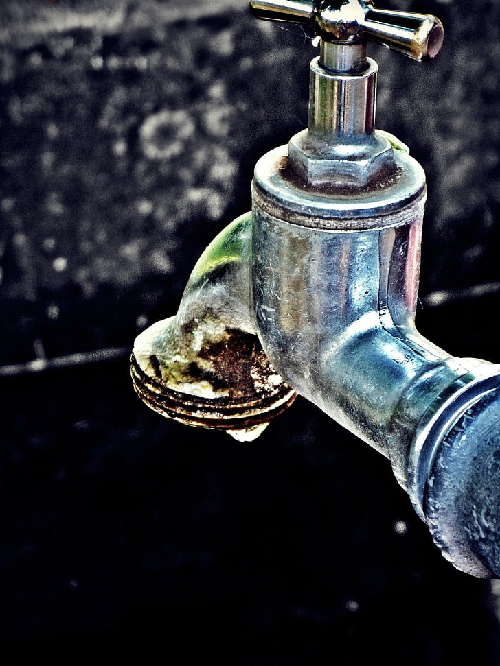 faucet, water, fountain, drop of water, drip, garden, liquid