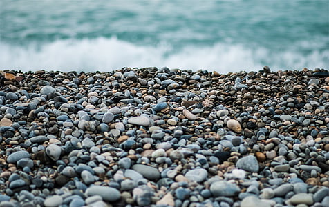 Sahil, çakıl taşları, taşlar, dalgalar, dalgakıran, sörf, plaj
