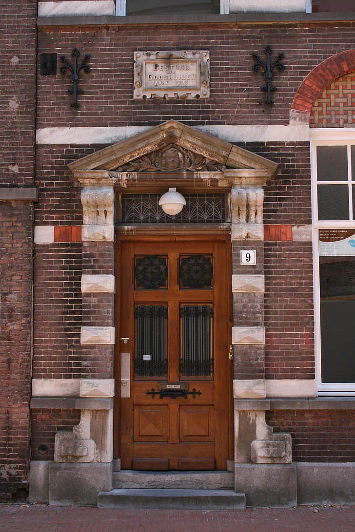 vrata, hiša, zgodovinsko središče, s'hertogenbosch, fasada