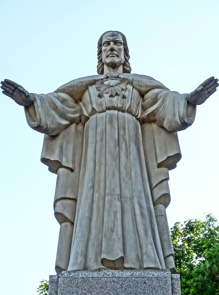 Jesus Cristo, Monumento, Bydgoszcz, Cristianismo, estátua, escultura, símbolo
