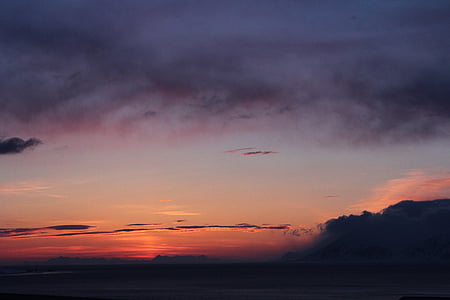 Arktika, Sunset, Svalbard, öö, Polar päev, Põhja, Norra