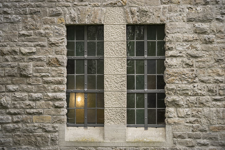 architettura, finestra, SHIMMER, sembra, luce, griglia, vecchio