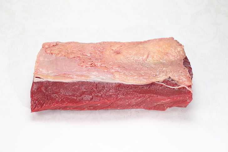 ox, beef fillet, loin, trimmed, ready for steaks, steaks, roasted