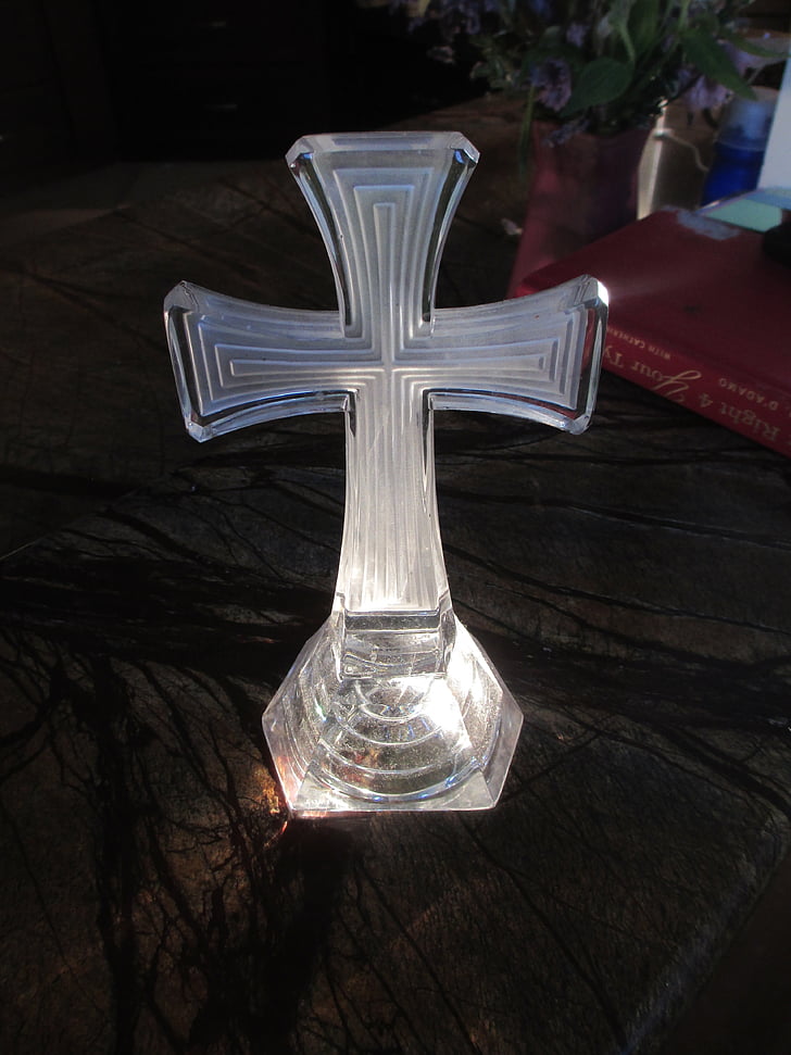 Kruis, glas, christelijke, symbool