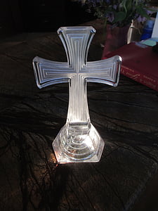 kors, glass, kristne, symbolet