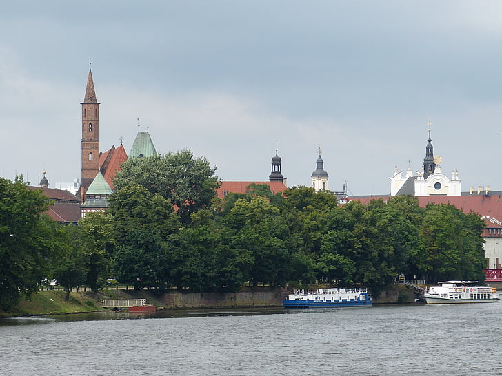 Wroclaw, Wrocław, Polen, Schlesien, kirke, tårn, Ostrow tumski