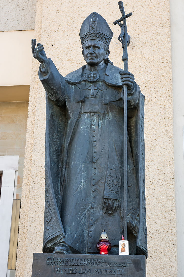 Pave john paul ii, paven, monument, figur, den katolske kirke, hellige