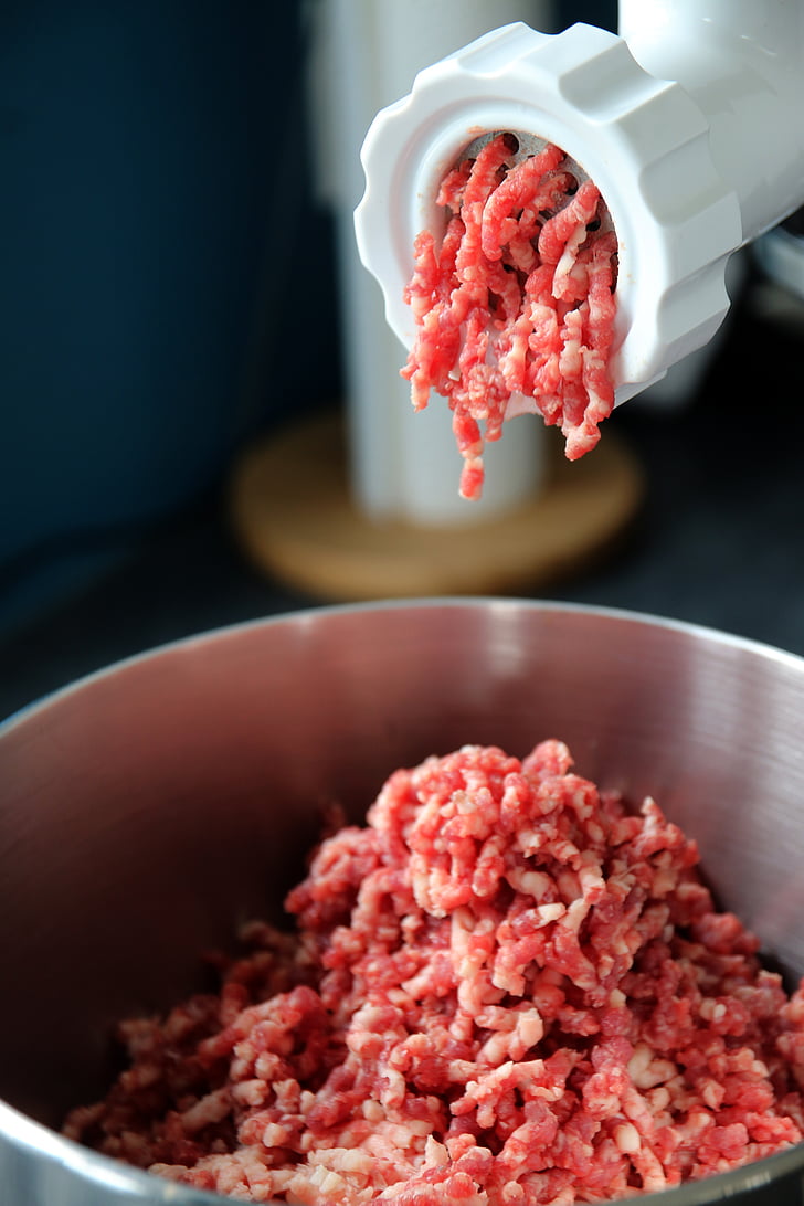 mincer, minced meat, ground beef, bowl, do it yourself, hack, minced ' meat