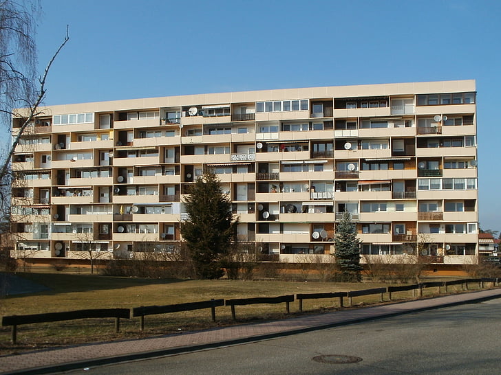 hardtstr, hockenheim, apartment building, flats, functional, building, balconies