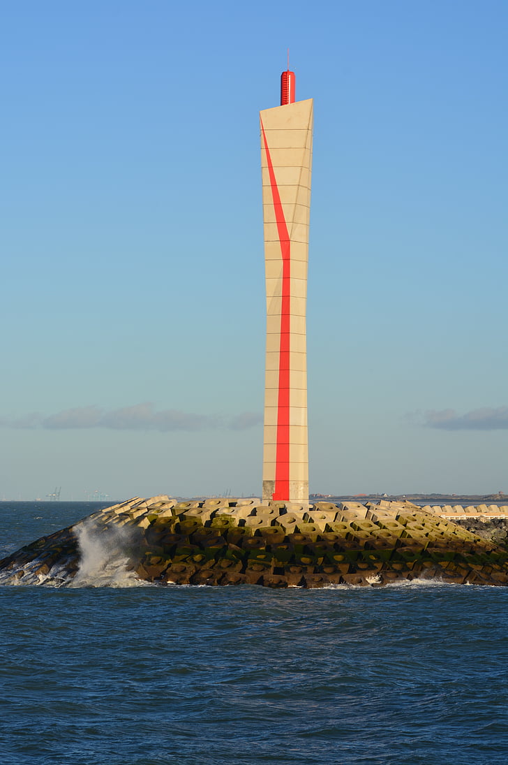 Oostende, Lighthouse, havet, luft