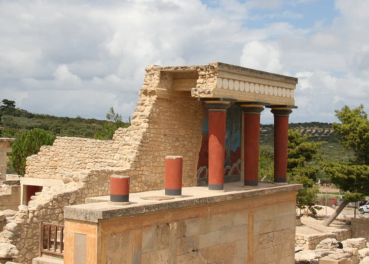 Knossos, Kreeta, Kreeka, arhitektuur, kuulus koht, ajalugu, kultuuride