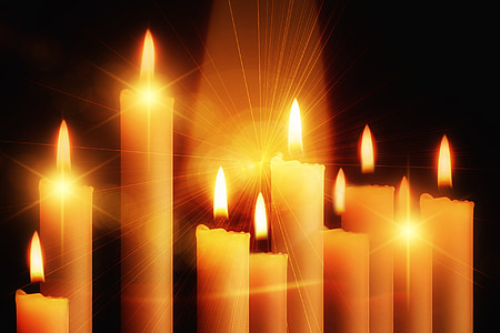 candles, light, lights, evening, advent, christmas, decoration