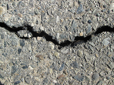 asfalt, cruixit, fons, línia, carretera, carrer, danys