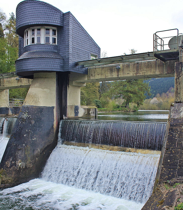 Weir, barrage de, système de confiture, eau, rivière, Lac, bâtiment