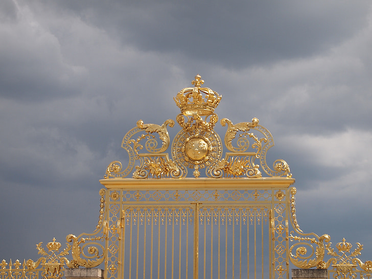Portal de Versalhes, portão de Versalhes dourado, Golden gate paris, coroa