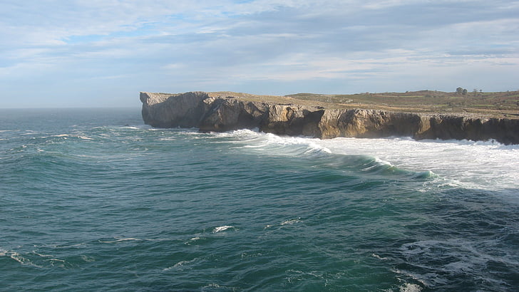 Costa, havet, Asturias, naturen, kusten, våg, Cliff