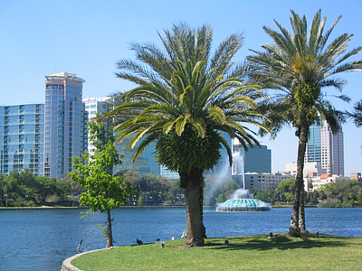 Orlando, Florida, Amerikai Egyesült Államok, felhőkarcoló, építészet, utca-és városrészlet, városi skyline