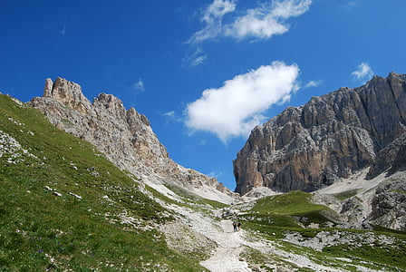 Dolomitinės Alpės, deadbolt, žygiai pėsčiomis, kalnų, Italija, dangus, Debesis