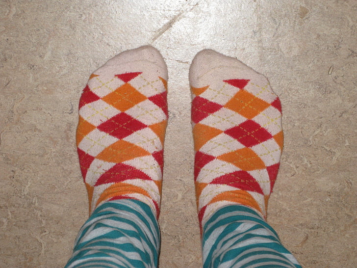 feet, socks, checkered, striped, pants, colorful, color