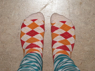 voeten, sokken, geruit, gestreept, Broek, kleurrijke, Kleur