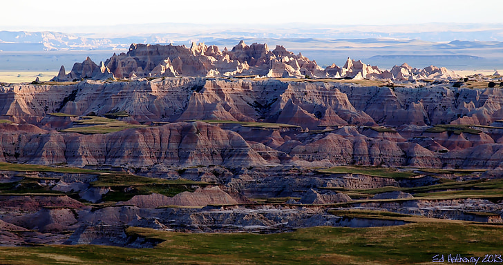 Badlands на залез слънце, Южна Дакота, стена, Badlands, геология, пейзаж, пустинята