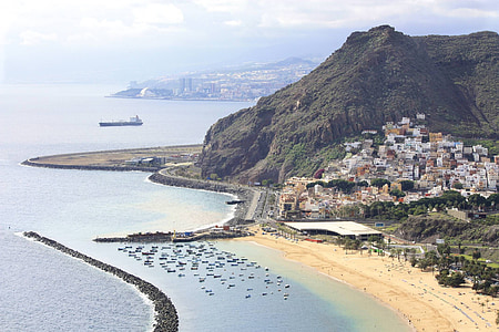Tenerife, Pantai, batu, Kepulauan Canary, pemandangan, Spanyol, suasana