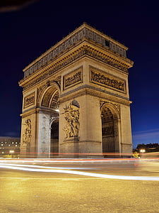 arc de triomphe de l'étoile, cars, champs-élysées, charles de gaulle, france, historical, landmark