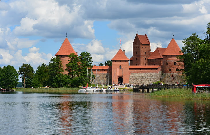 trakai, 리투아니아, 성, 중세, 역사, 타워, galve