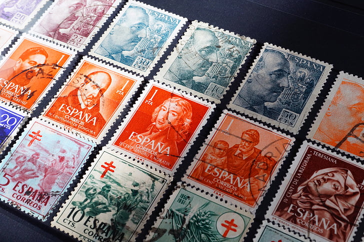 stamps, stamp collection, collection, philately, post, spain, spanish stamps