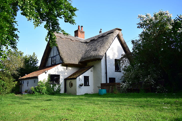 Cottage, Boongalô, ngôi nhà, mái nhà, tiếng Anh, Anh, thatch