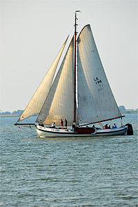 barco, nave, tradição, mar, vela, iate, água