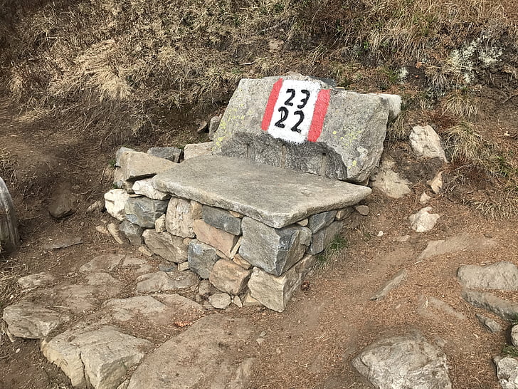 south tyrol, stone bench, hochmuth