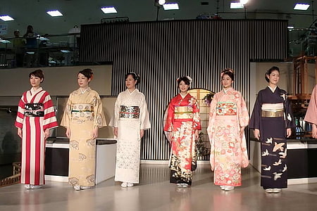 Japonský ukazuje, kimono show, Japonský módne prehliadky, kimono, Japonsko, japonská kultúra, japonského etnika