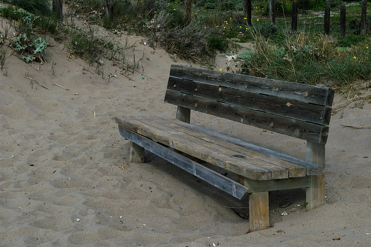 плаж, дървен материал, ъгъл, дървена пейка, дишане, търпение, романтичен