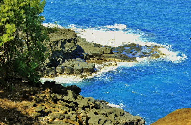Hanalei, Kauai, Hawaii, Oceaan, zee, zeegezicht, hemel
